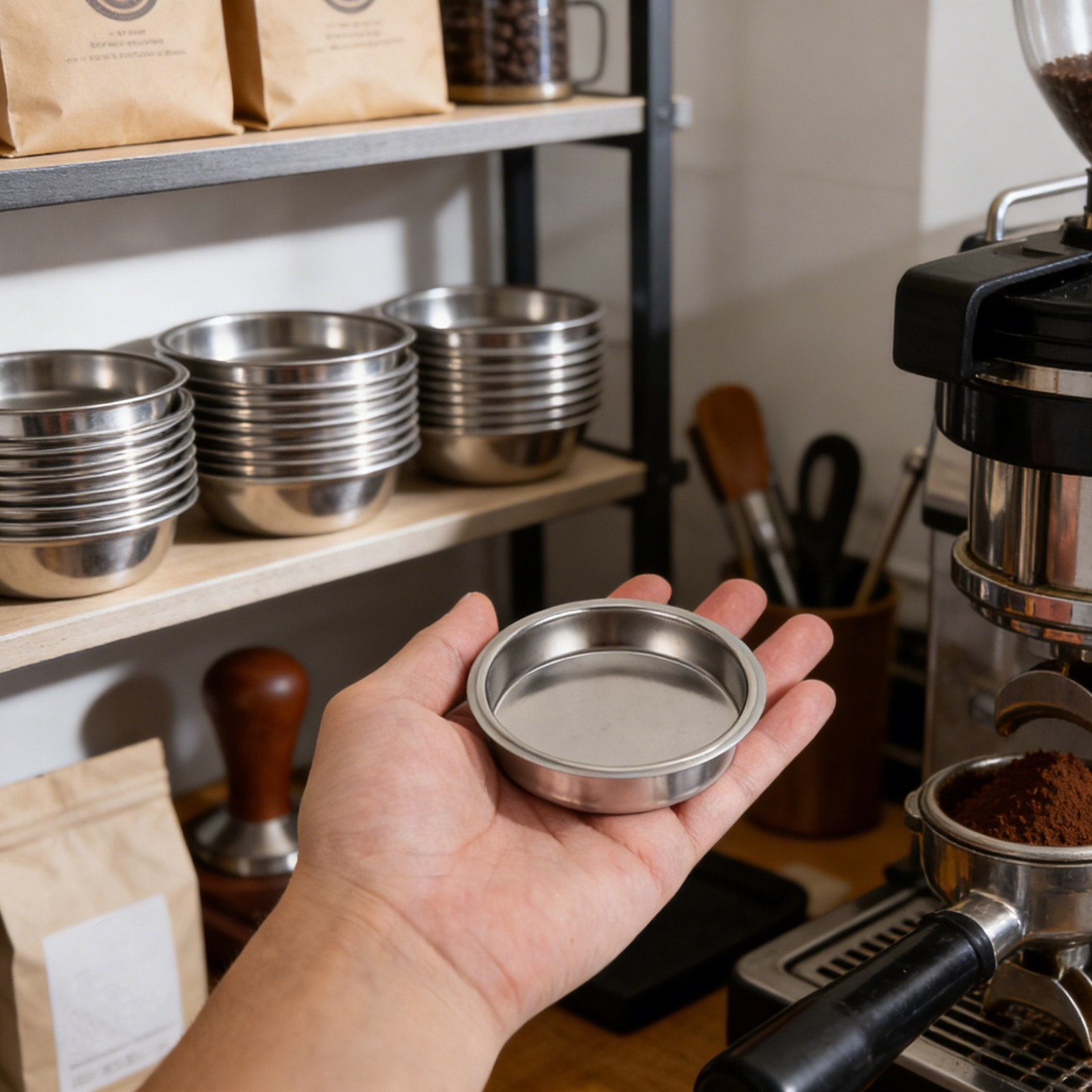 Blind Filter Disc - ตะกร้ากรองผงกาแฟสแตนเลสขนาด 51 มม. แบบอเนกประสงค์ 3 ชิ้น