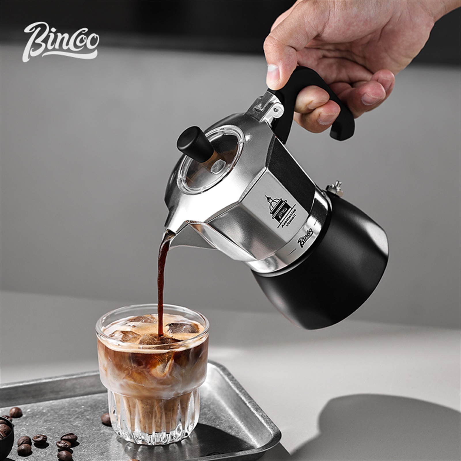 Coffee Equipment Espresso - BINCOO วาล์วคู่ Moka Pot,Espresso Extraction เครื่องชงกาแฟแบบพกพาเครื่อง