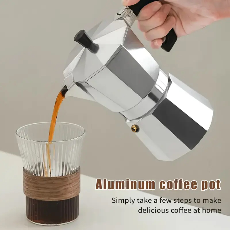 Coffee Equipment Wholesale - หม้อต้มกาแฟโมก้าอะลูมิเนียมแบบคลาสสิก ขนาด 50-300 มล. สำหรับใช้ในบ้าน เตาแก๊ส