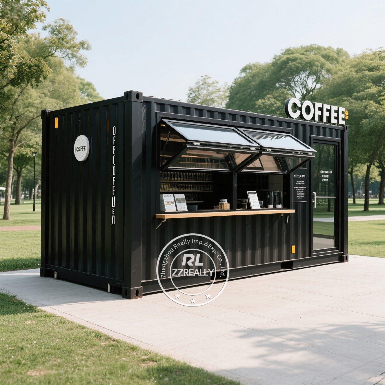 Coffee Equipment Stores - คอนเทนเนอร์ร้านกาแฟพร้อมห้องครัวที่มีอุปกรณ์ครบครัน 20 ฟุตคอนเทนเนอร์บาร์ร้านอาหารฟาสต์ฟู้ดร้านสะดวกซื้อ Kiosk Booth