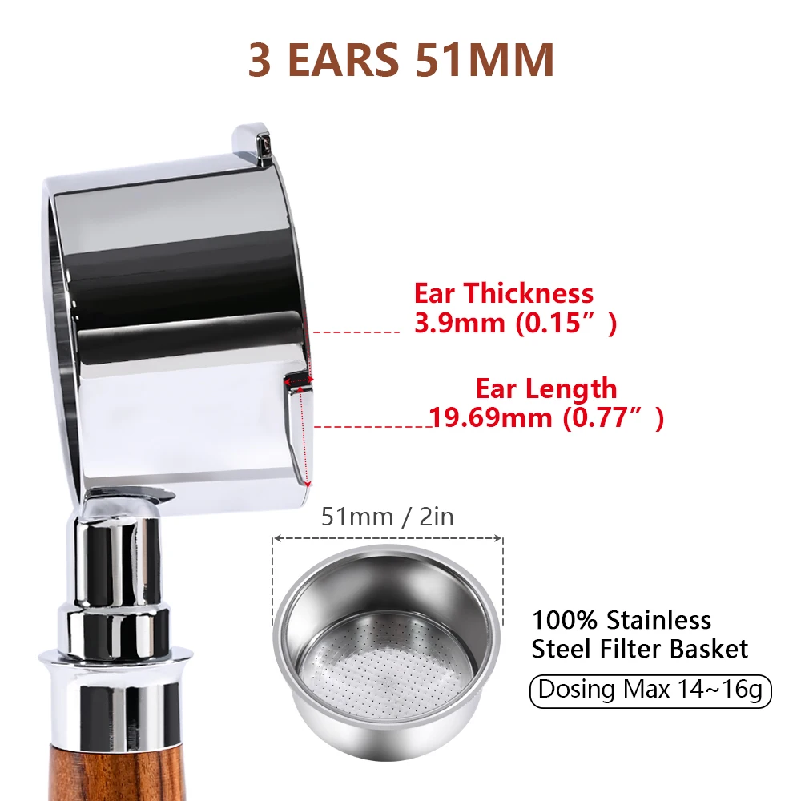 พอร์ทาฟิลเตอร์แบบไม่มีก้น 51 ม - Coffee Equipment Wholesale บทวิจารณ์และราคา