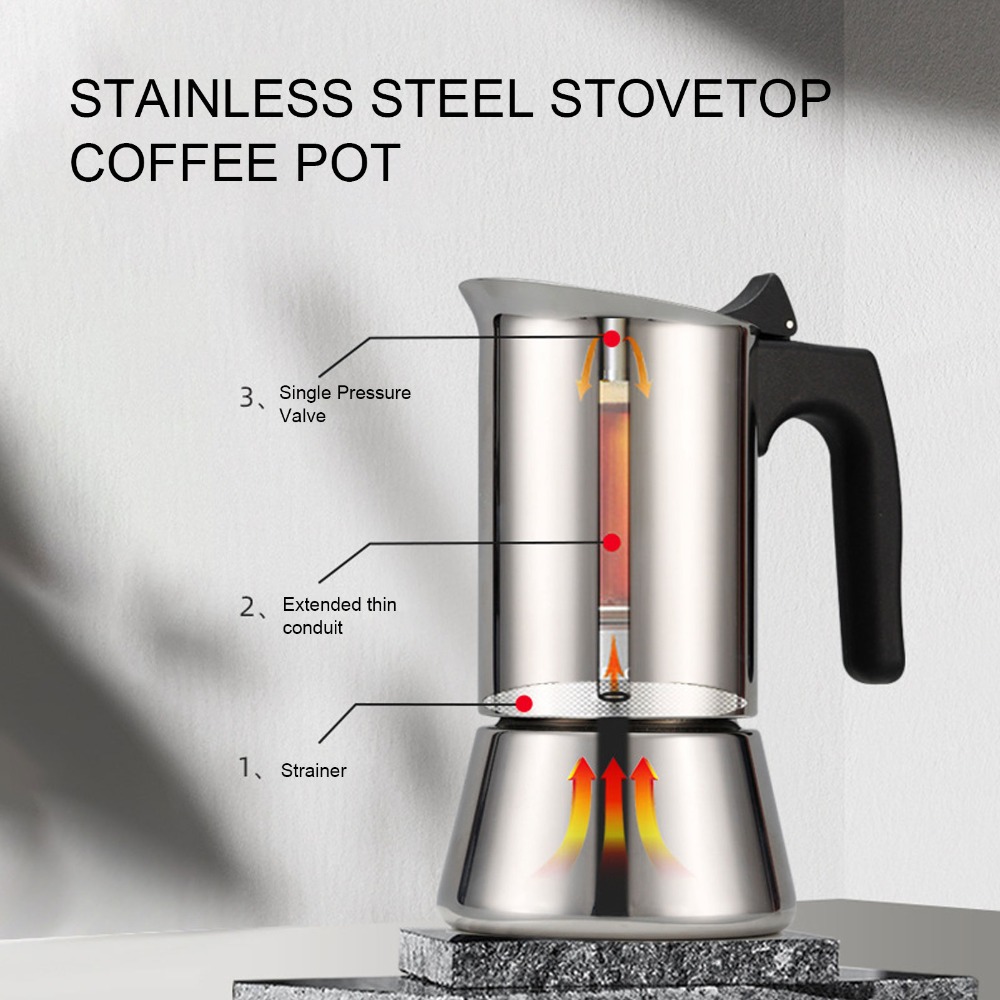 หม้อโมก้าพอทสแตนเลส ความจุขนาด - Coffee Equipment Wholesale บทวิจารณ์และราคา