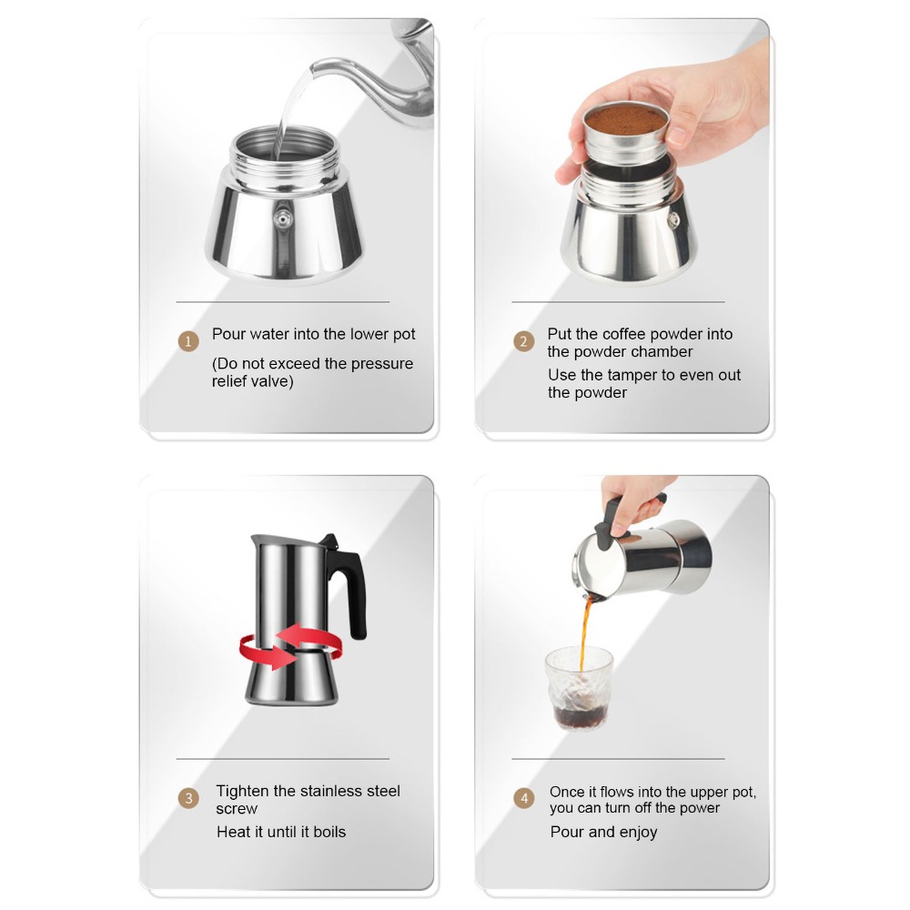 หม้อโมก้าพอทสแตนเลส ความจุขนาด - Coffee Equipment Wholesale บทวิจารณ์และราคา