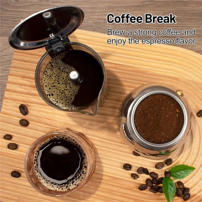 ABUI-แก้วใส 4 ถ้วย หม้อโมก้าพอ - Coffee Equipment Wholesale บทวิจารณ์และราคา