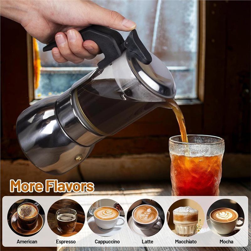 ABUI-แก้วใส 4 ถ้วย หม้อโมก้าพอ - Coffee Equipment Wholesale บทวิจารณ์และราคา